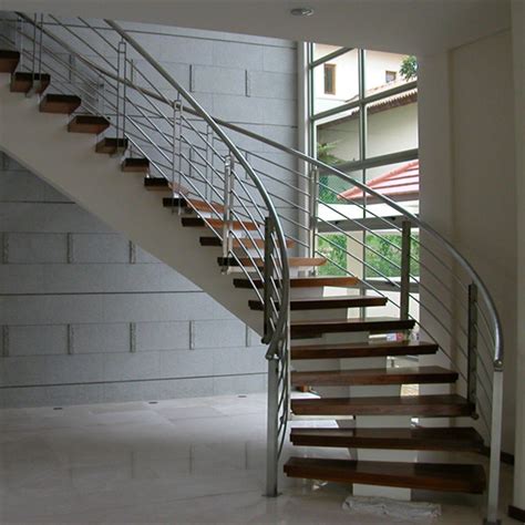 Steel Plates Stairs Curved Wooden Stringer Staircase China Circular