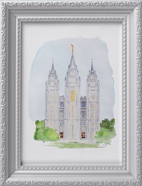 Salt Lake City Lds Temple Watercolor Print Etsy Lds Temple Art Lds