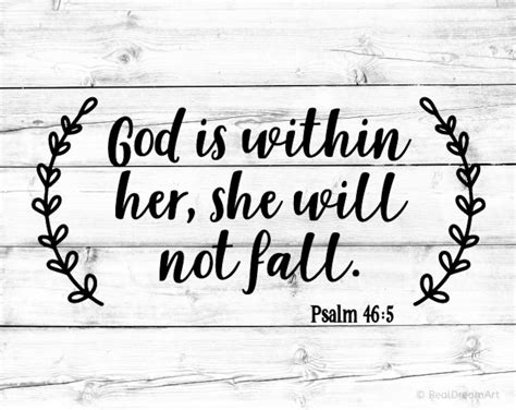 God Is Within Her She Will Not Fall Svg Scripture Svg Bible Etsy New