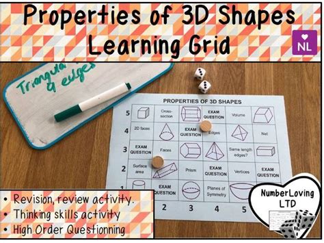Properties Of 3d Shapes Learning Grids Teaching Resources