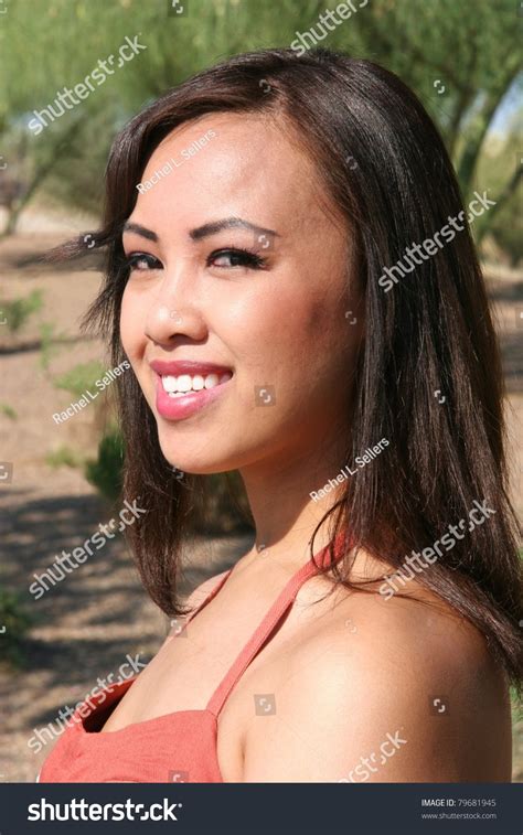 Beautiful Young Woman Posing In A Tucson Arizona Desert Park Mesquite
