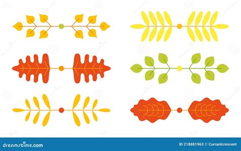 Autumn Dividers Vector Flat For Text And Menu Stock Vector