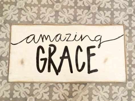 Amazing Grace Black And White Rustic Wood Sign