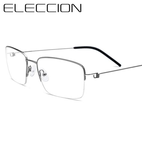 eleccion ultralight titanium half glasses frame men myopia eyeglasses male optical frames morten
