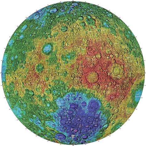 Topographic Map Of The Moons Far Side