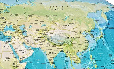 Mapa Del Continente Asiatico Sin Nombres Para Imprimir En Pdf Images