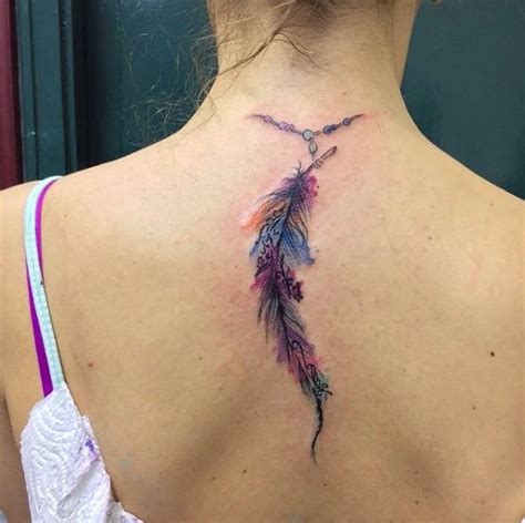 40 Beautiful Back Neck Tattoos For Women Watercolor