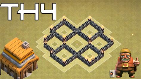 Clash Of Clans Coc Town Hall 4 Th4 Defense Best War Base Layout