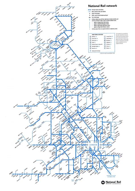 Large Map Of Uk Rail Network