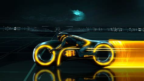 Wallpaper Night Vehicle Movies Light Cycle Tron Legacy Light