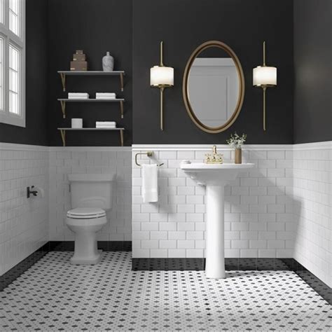 20 Black And White Subway Tile Bathroom