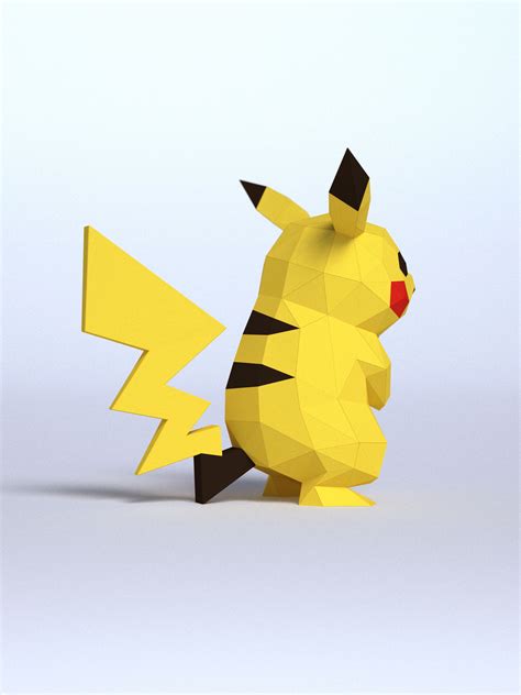 3d Papercraft Pokemon Pikachu Diy Templates Including Etsy In 2021