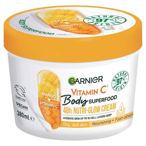 Garnier Body Superfood Mango And Vitamin C Nutri Glow Cream 380ml Tesco