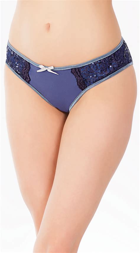 Navy Blue Sequin And Mesh Panty Navy Blue Panty