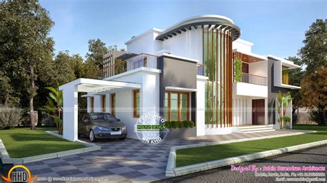 New Modern Villa Plan Kerala Home Design Floor Plans House Plans