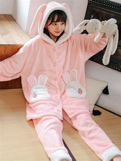 Pinky Bunny Pajamas Kawaii Fashion Outfits Clothes Korean Style Girls Fashion Clothes