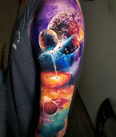 46 Awesome Galaxy Arm Sleeve Tattoo Ideas
