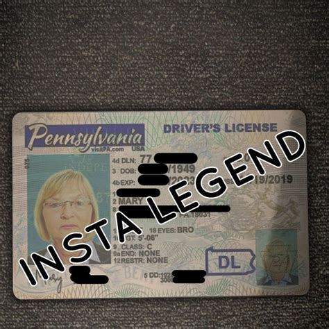 Pennsylvania Front Driving License Driving License Drivers License