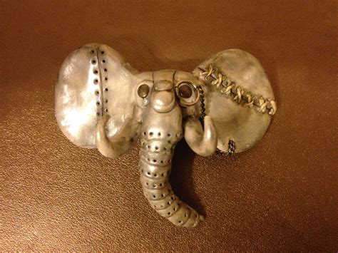 Dave The Steampunk Elephant Art By Giselle Wampler Polymer Clay