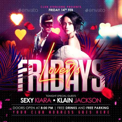 lovers friday party flyer template social media templates