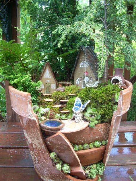 Garden Ideas Turn Broken Pots Into Fairy Gardens How To Instructions