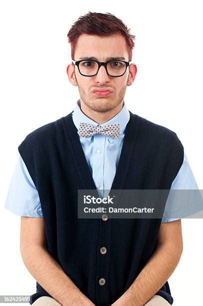 Bored Young Nerd Man White Background Stock Photo Download Image Now