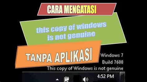 Check spelling or type a new query. cara menghilangkan this copy of windows is not genuine ...