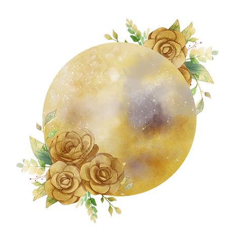 Full Moon Hd Transparent Watercolor Flower Full Moon Moon Moon Full