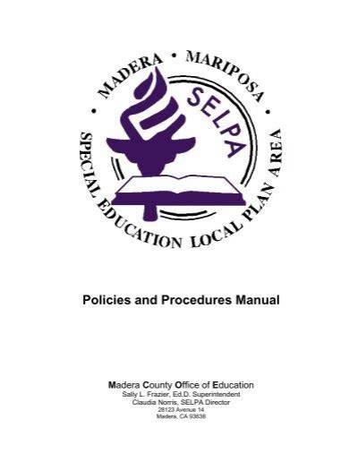Policies And Procedures Manual Madera County Office Of Education