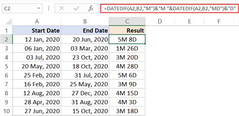Calcule la cantidad de meses entre dos fechas en Excel fórmulas fáciles