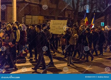 Romanians Protest Against Corruption Decree Editorial Photography