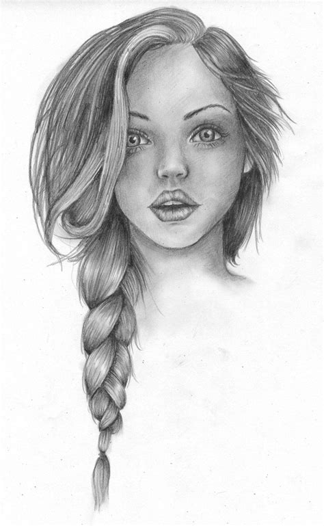 Girl In The Water Pencil Drawing On Portrait So Realistic And