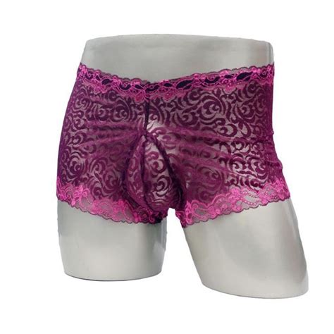 2019 Mens Underwear Boxers Lace Comfortable Panties Gay Solid Spandex