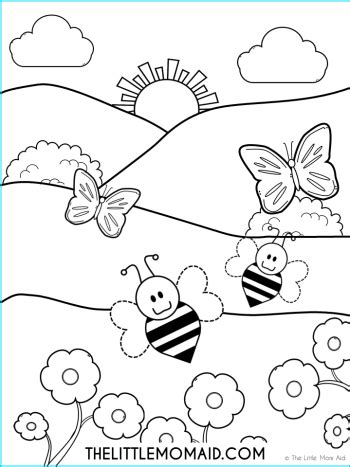 spring colouring page  kids