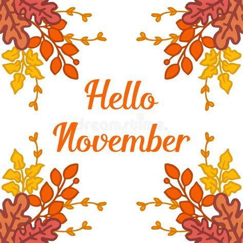 Lettering Hello November On White Backdrop With Wallpaper Of Colorful