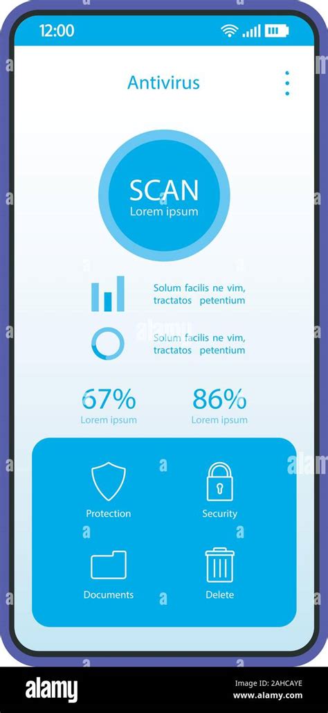 Antivirus Smartphone App Interface Vector Template Mobile Anti Malware