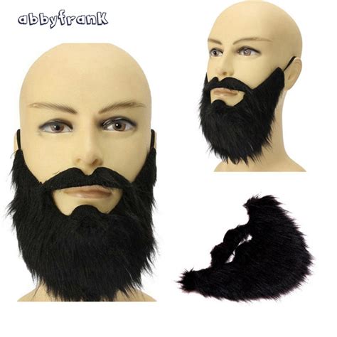 Abbyfrank Black False Beards Beading Big Moustaches Halloween Party Decoration Mask False Beard