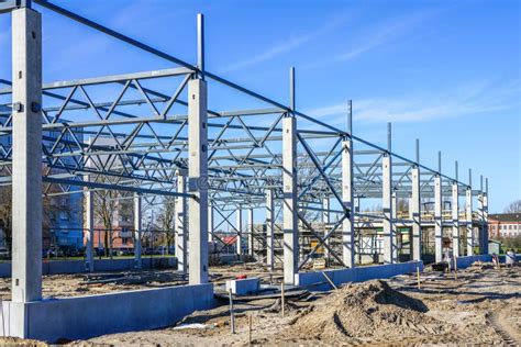 The Steel Frame Of A Building Under Construction Stock Image Image Of