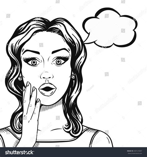 Woman face continuous line drawing. Line Art Shocked Woman Face Thought Stock Vector 409125007 ...