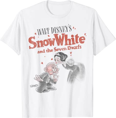 Disney Snow White And Dopey Distressed Portrait T Shirt