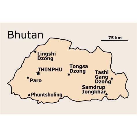 Bhutan Map Free Svg