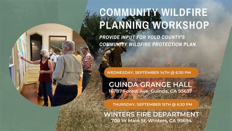 community wildfire protection planning workshops sept 14th and 15th