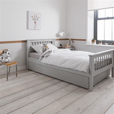 Olaf Pullout Trundle In Silk Grey Grey And White Room Single Bed