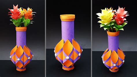 Easy Paper Flower Vase How To Make A Paper Flower Vase At Home
