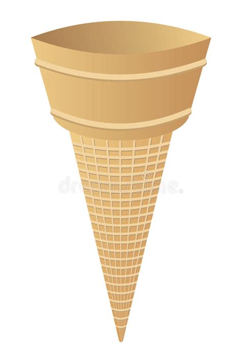 La glace du cornet de glace est sur le point de fondre. Empty ice cream cone stock vector. Illustration of snack ...
