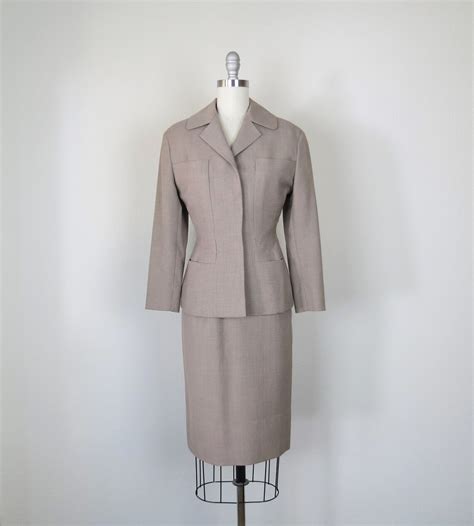 Vintage 1950s Skirt Suit Wool Custom Made Bespoke Couture Etsy