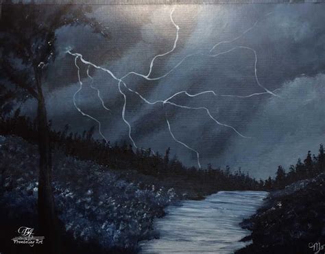 Acrylic Painting Lightning Beginner Painting