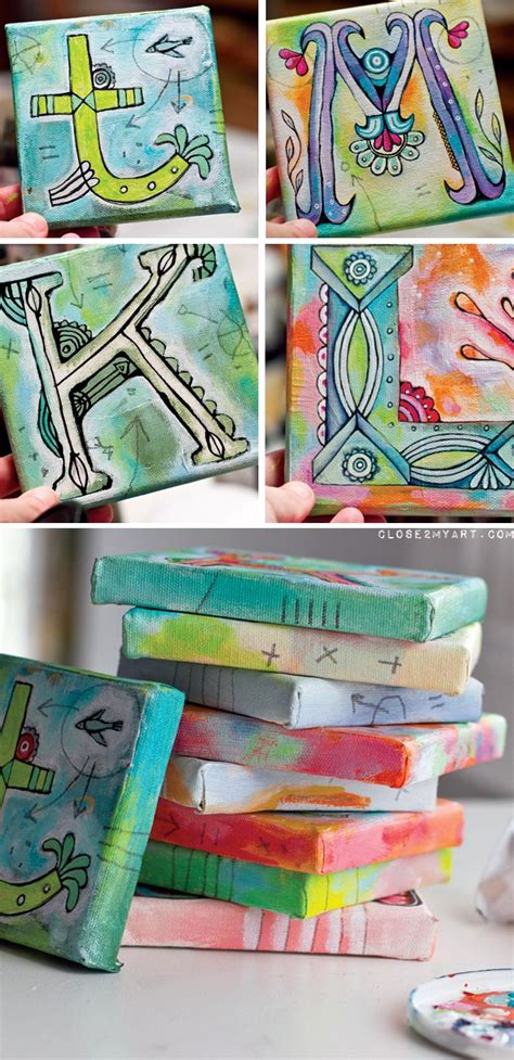 Letter Canvas Art Originals Projects To Try Pinterest Students