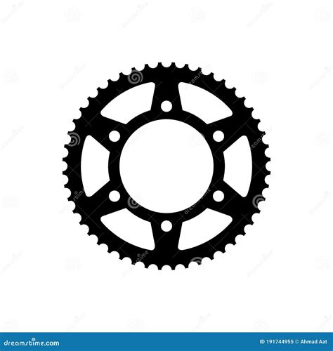 Printsimple Flat Monochrome Bicycle Sprocket Icon Chainrings Bike