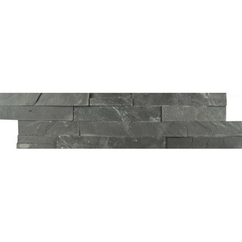 Bedrosians Slate Obsidian Black 6x24 Natural Cleft Ledger Stone Tiles